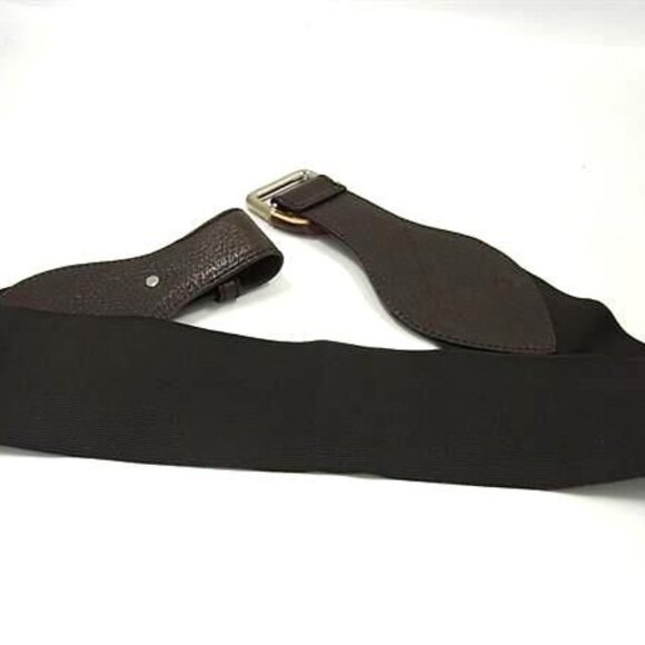 Gucci Bamboo Canvas And Leather Belt Size Indicated 75/30 Brown